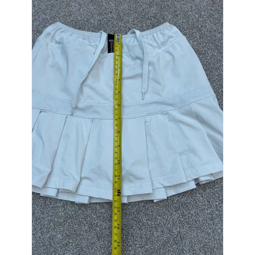 Vintage Sexy Tennis Skort Womens Large White‎ Excellent Mesh Drawstring
